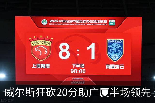 威尔斯狂砍20分助广厦半场领先 辽宁防线频遭撕裂